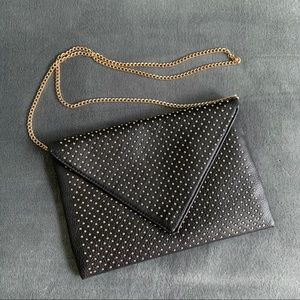 Black and Gold Studded Crossbody Purse